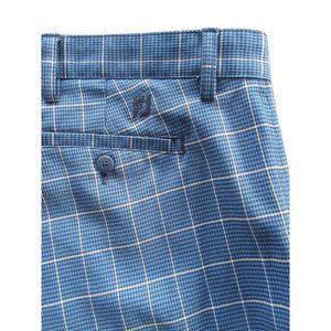 FootJoy Tour Fit Blue/white/black Houndstooth Checked Mens Golf Pants size 38x30